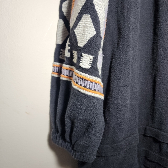 Free People High-low Caftan Dress With Embroidery Button Down Front Size XS - Picture 5 of 11